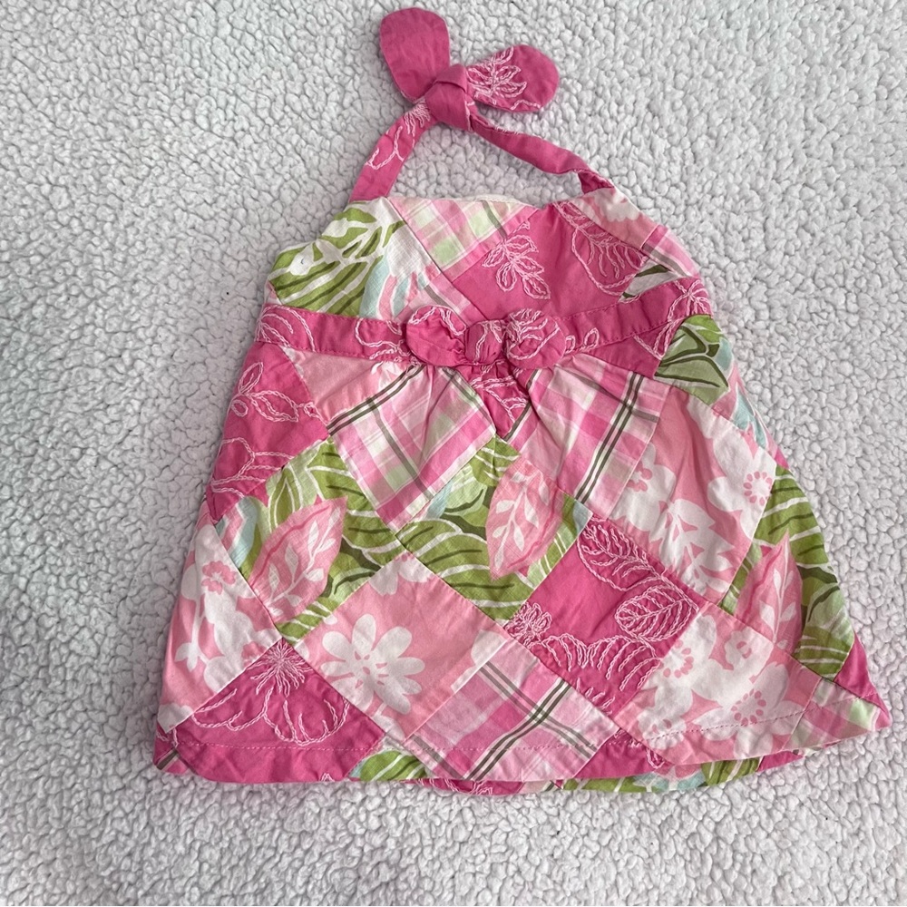 Janie and Jack Baby Patchwork Halter Dress Size 6-12 Months